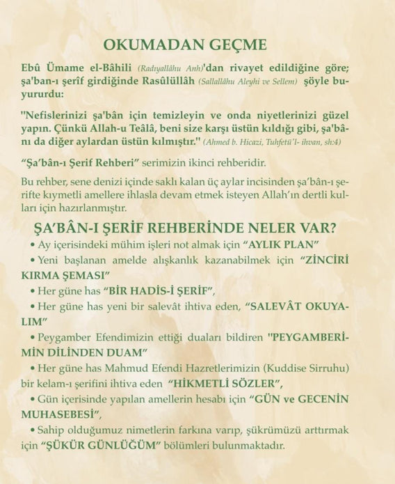 Şa'bân-ı Şerîf Rehberi / Filiz Üşenmez